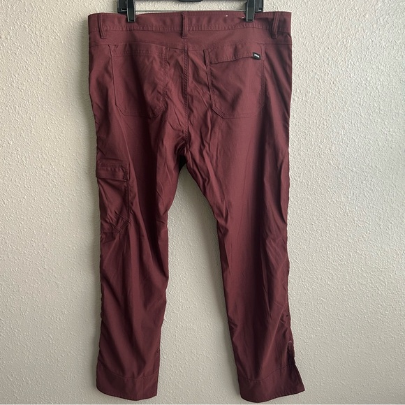 Prana Stretch Zion II Maroon Cacao Slim Fit Convertible Pants - Picture 3 of 14